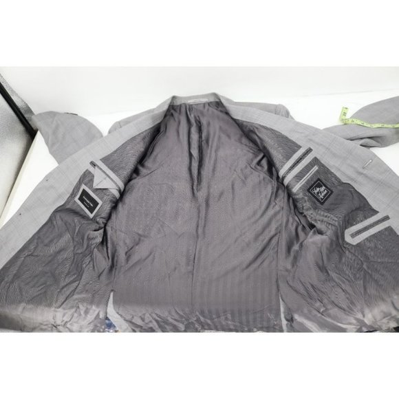 Ermenegildo Zegna sport coat men's 42R Trofeo 600 Manhattan wool silk gray plaid - Picture 12 of 16